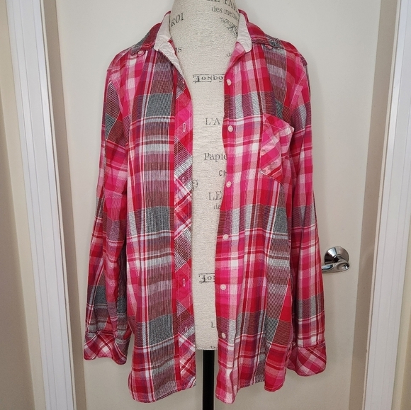 Victoria Secret Pink Plaid Shirt - Picture 4 of 12